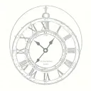 Roman numeral clock with letters instead of numbers tattoo design idea