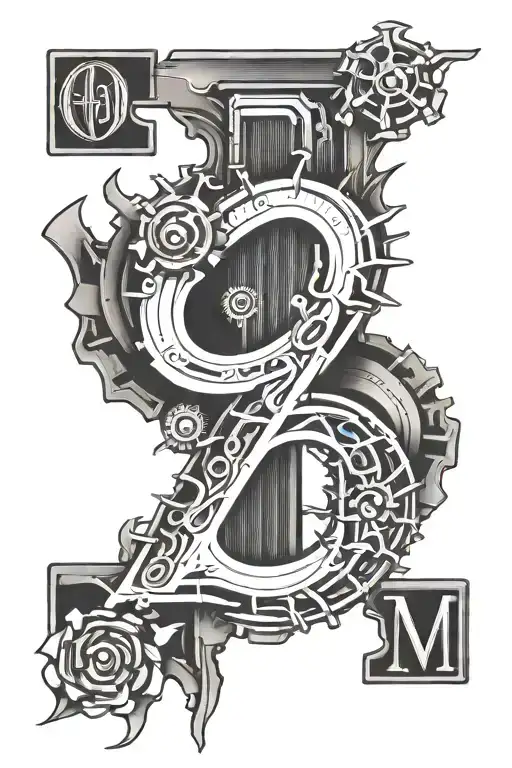 initials O+M with date 4/12/22 tattoo design idea