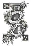 initials O+M with date 4/12/22 tattoo design idea