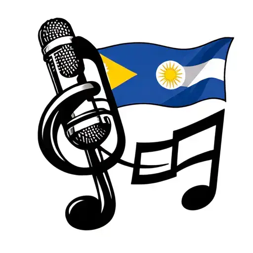 Musical Notes with Microphone and philippine flag intertwined tattoo design idea