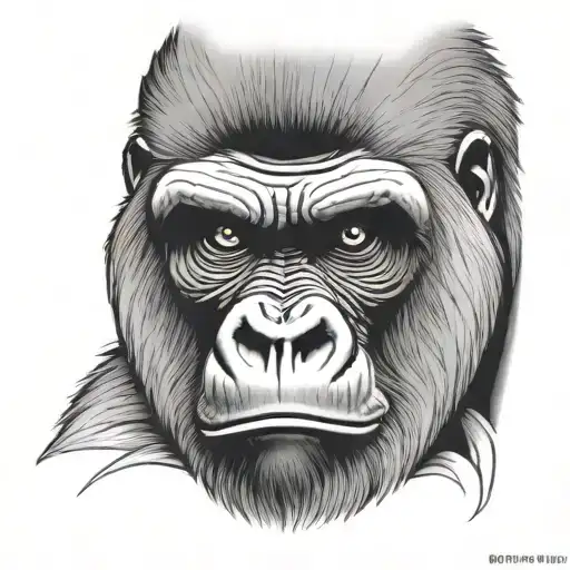 Gorilla face tattoo design idea