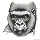 Gorilla face tattoo design idea
