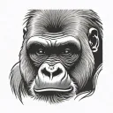 Gorilla face tattoo design idea