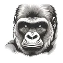 Gorilla face tattoo design idea