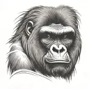 Gorilla face tattoo design idea