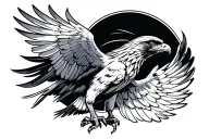 Buzzard flying bird tattoo design idea