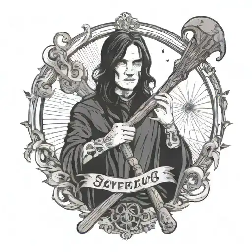 Severus snapes wand casting a spell that says always  tattoo design idea