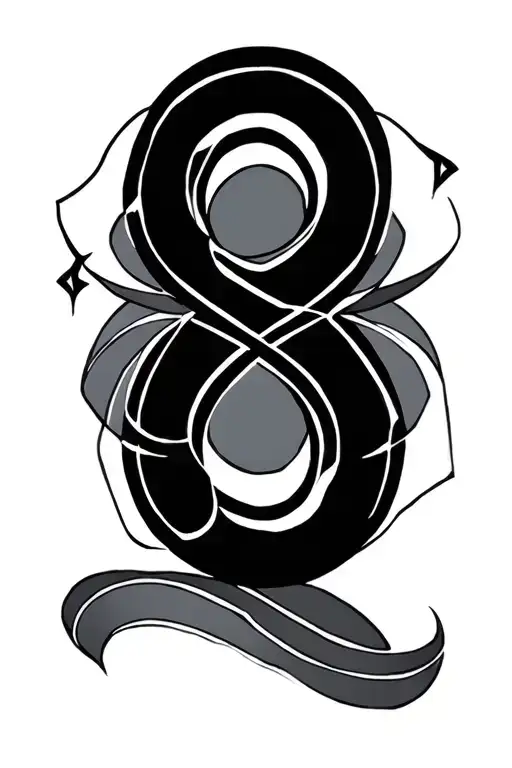 american traditional geometric numerology for the number 8 tattoo design idea