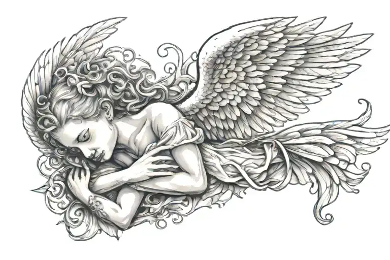 biblically acurate angel tattoo design idea
