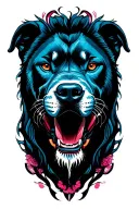 pitbull and lion head tattoo tattoo design idea