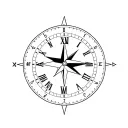 simple feminine nautical compass and clock face incorporated tattoo design idea