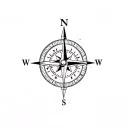 simple feminine nautical compass and clock face incorporated tattoo design idea
