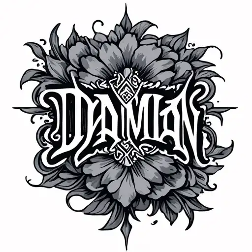 "DAMIAN" filigree tattoo design idea