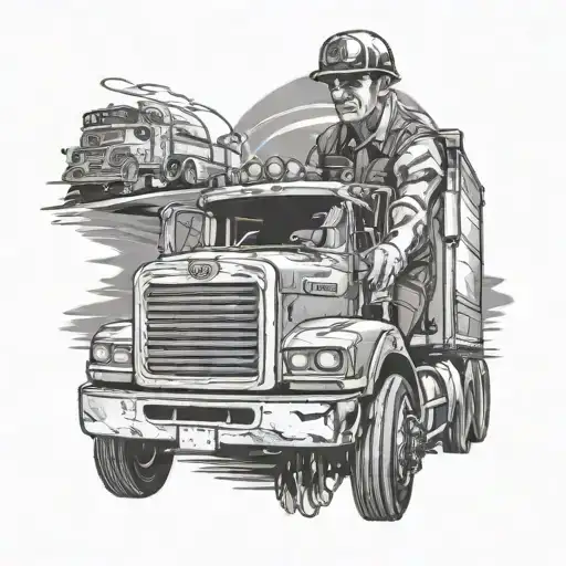 truck driver tattoo design idea