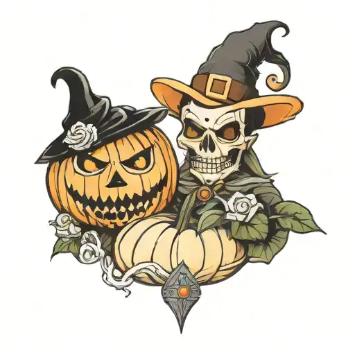 Jack the Pumpkin Lord with Themis tattoo design idea