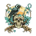 macabre and van gogh tattoo design idea