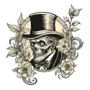 macabre and van gogh tattoo design idea