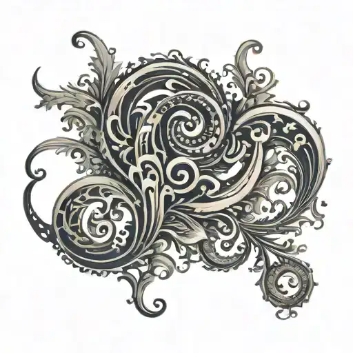 black swirls like lively flames tattoo design idea