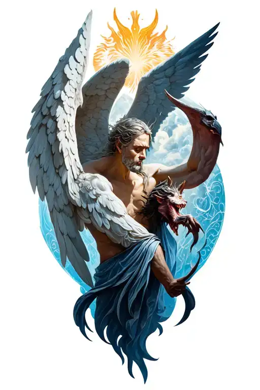 angels vs demons tattoo design idea