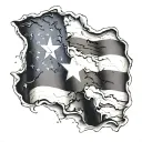 wavy texas flag through torn skin tattoo design idea