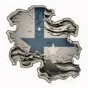 wavy texas flag through torn skin tattoo design idea