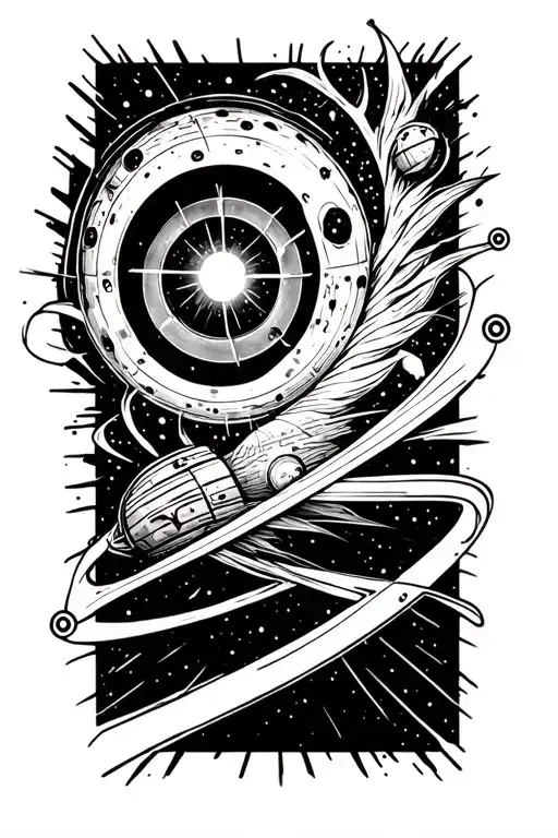 Lines around forearm at 6 inch increments. Themes can include space, or nerd/geek themes. tattoo design idea
