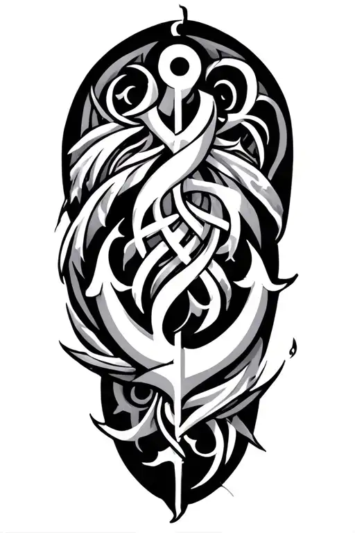 Nautical tribal  half sleeve tattoo upper arm  tattoo design idea