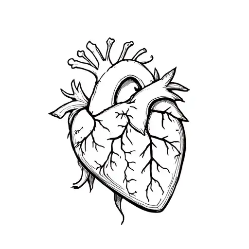 Hommage dog deceased heart fine line tattoo design idea