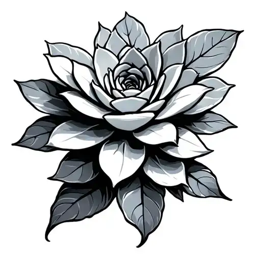succulent tattoo design idea