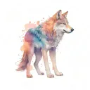 wolf doing yoga pose tattoo design idea