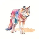 wolf doing yoga pose tattoo design idea