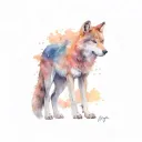 wolf doing yoga pose tattoo design idea