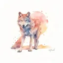 wolf doing yoga pose tattoo design idea