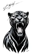black Panther roaring tattoo design idea