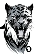 black Panther roaring tattoo design idea