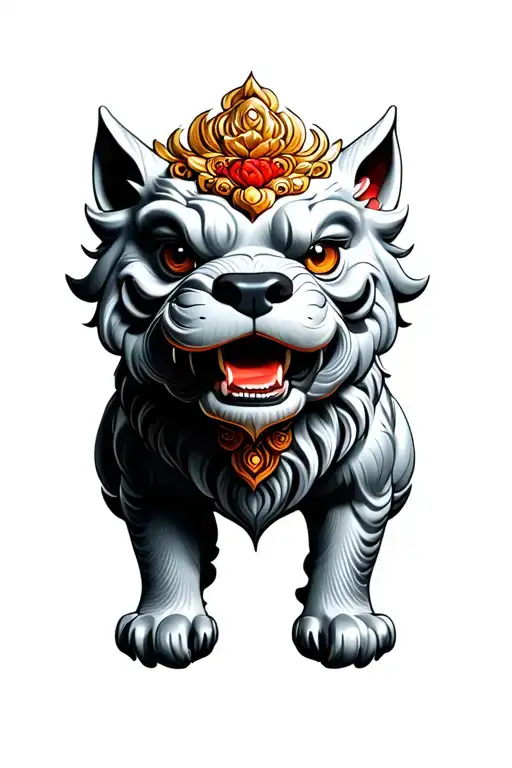 foo dog tattoo design idea
