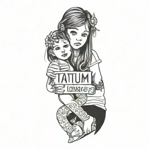 Kids names with Tatum tattoo design idea