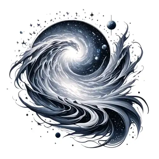 space milky way swirling tattoo design idea