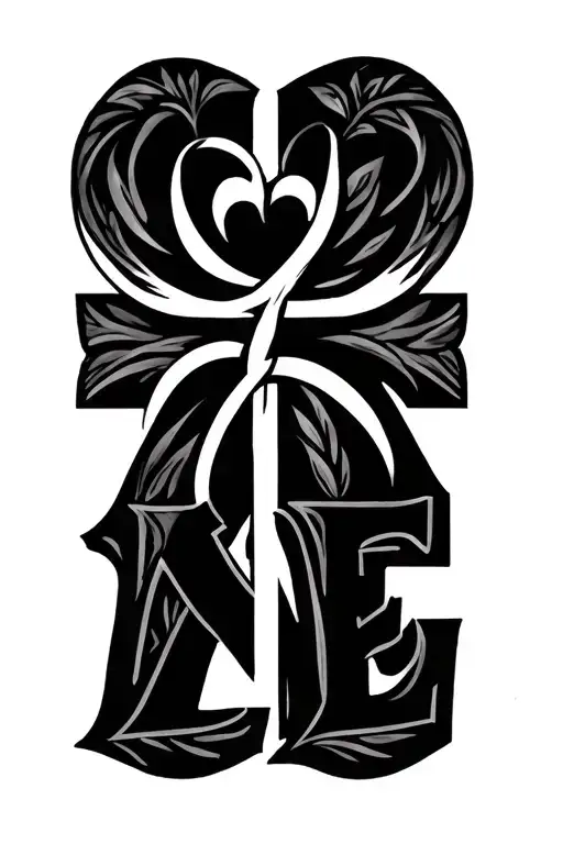 "Love" Ethiopian Cross tattoo design idea