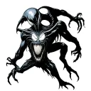 venom and oogie boogie characters mixed together symbolizing tattoo design idea