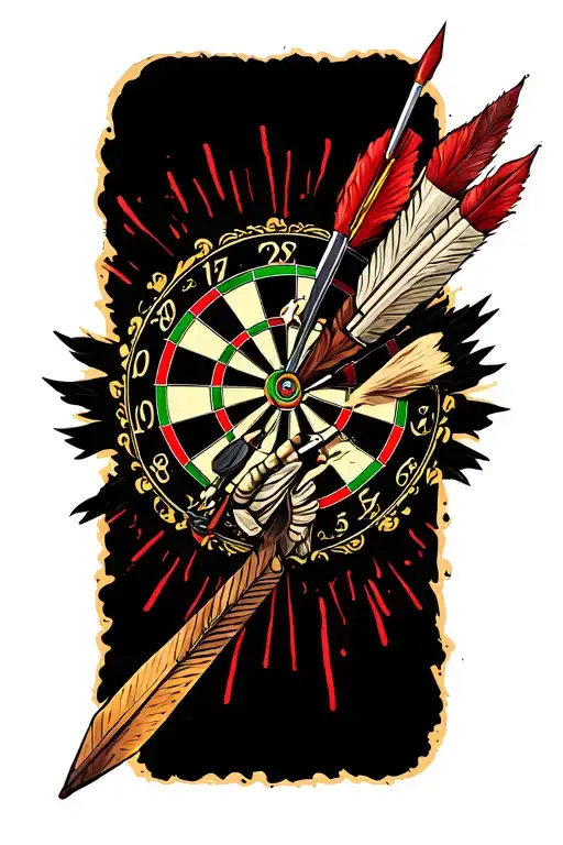 Darts tattoo design idea