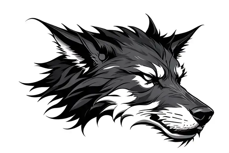 Fenrir side head tattoo design tattoo design idea