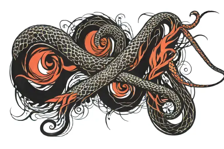 snake and perseverance present tattoo design idea