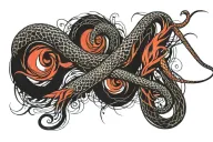 snake and perseverance present tattoo design idea