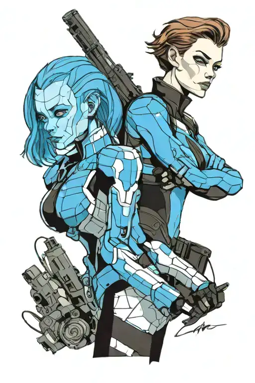 Liara Tsoni and Femshep tattoo design idea