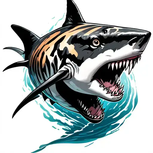 tiger shark tattoo design idea