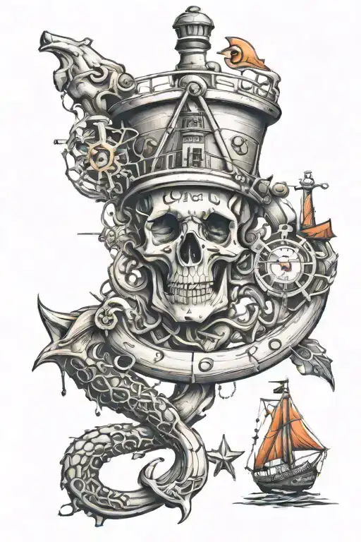 nautical medicine tattoo design idea