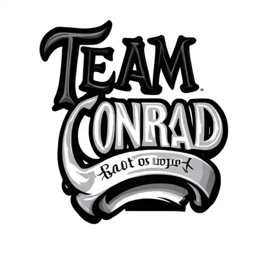 team conrad text tattoo design idea
