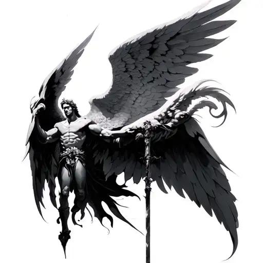 archangel michael tattoo design idea