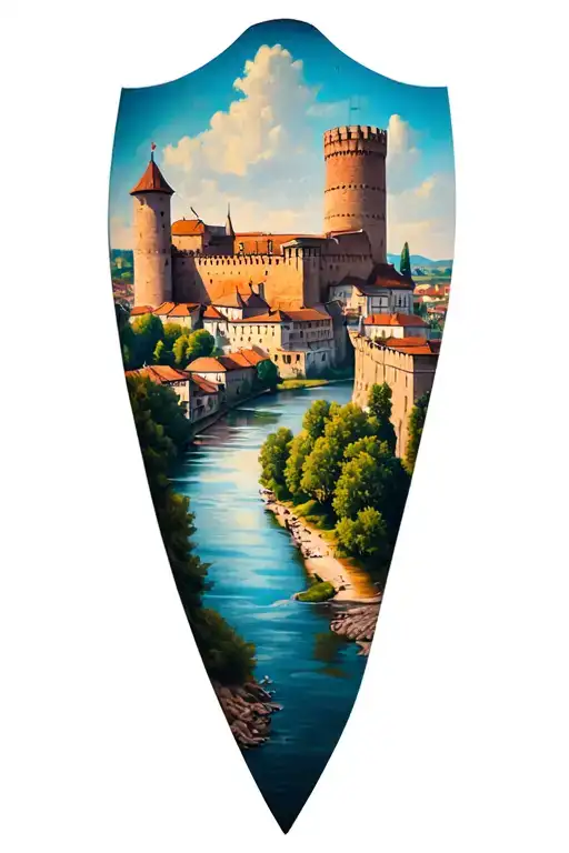 City Nis in Serbia, Nis fortress, Nishava river, Stevan Sindjelic tattoo design idea